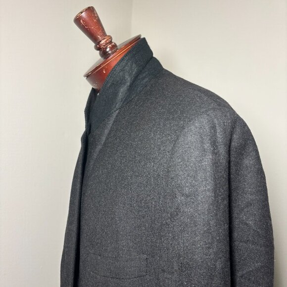 $1695 Corneliani Vogue Jacket Charcoal Extra Fine Flannel Wool Blazer It 54/44R - Picture 6 of 12